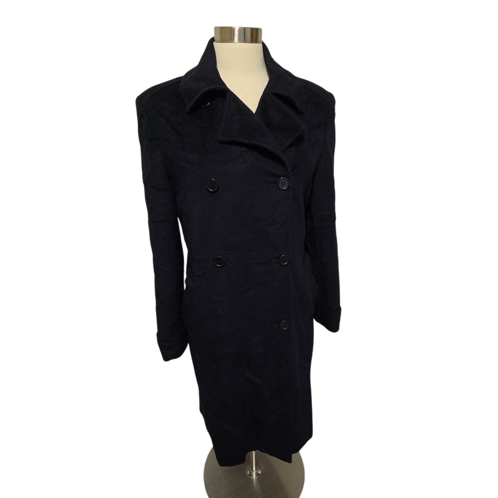 Cinzia Rocca Womens US Size 12 Baby Alpaca Wool Coat Made in Italy Navy Blue
